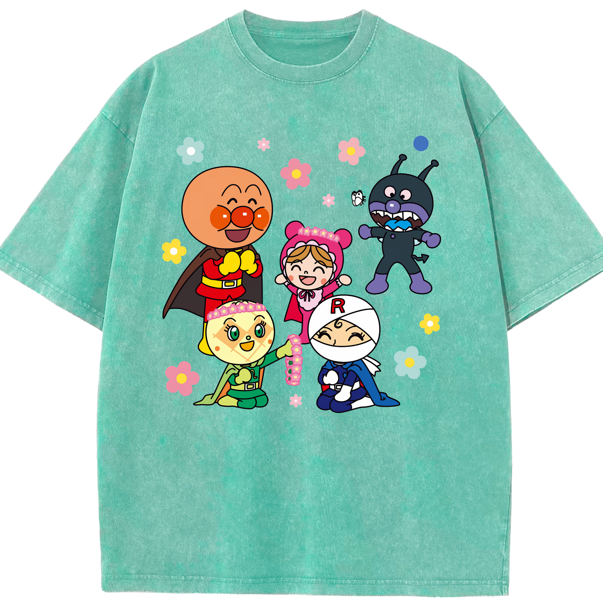（画像用） アンパンマン Anpanman 綿100% ヴィンテージ風 半袖Tシャツ（フロントプリント）